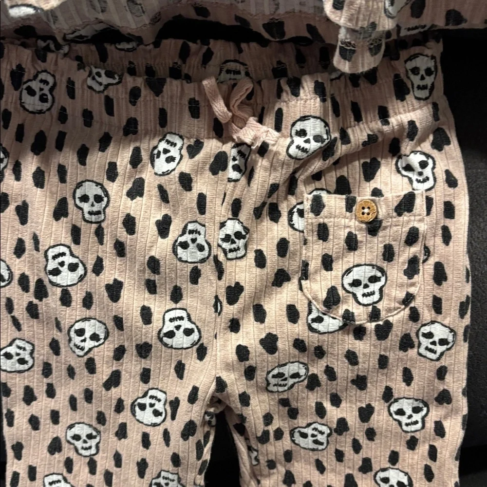 PRE OWNED GIRL'S SIZE 6 Jessica Simpson BLUSH PINK SKULL HALLOWEEN OUTFIT